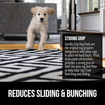 GORILLA GRIP Strong Rug Pad Gripper, 9x12 FT, US Designed, Grips Help Keep Area Rugs Safe and in Place, Slip and Skid Resistant Pads for Hard Floors, Under Carpet Mat Cushion and Hardwood Protection