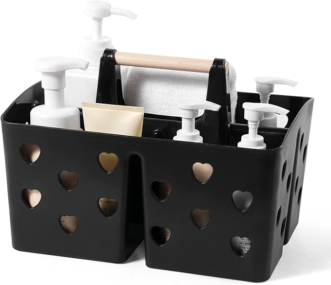 Anyoifax Portable Shower Caddy Plastic Shower Basket Organizer Divided Bathroom by Anyoifax
