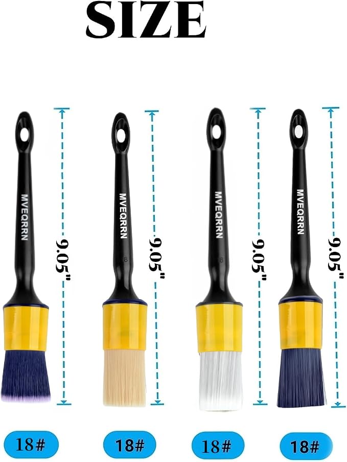 4pcs Car Detailing Brush Set, Boars Hair, Ultra Soft, No Scratch, Interior & - Image 2