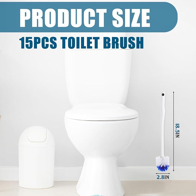 15 Pcs 18.5 Inch Toilet Bowl Cleaner Brush Bathroom Long Plastic Handled - Image 2