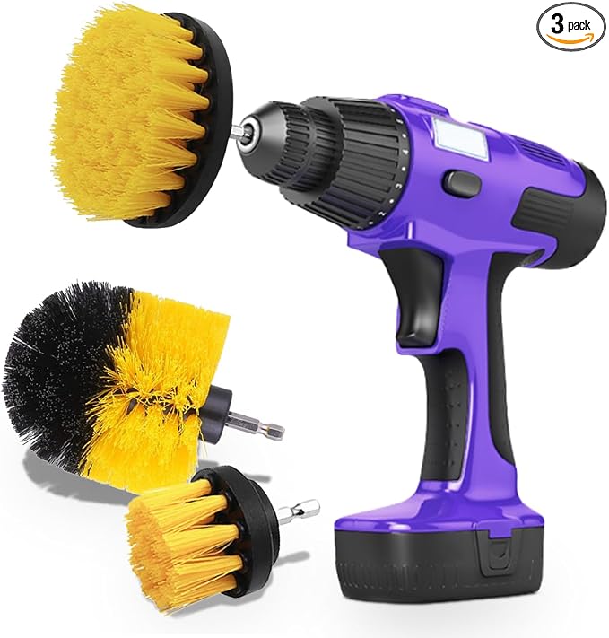 3PCS Car Detailing Drill Brush Set, Car Interior Power Scrubber Brush, Wheel by Unknown