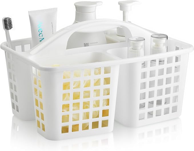 Haundry 3 Compartments Plastic Shower Caddy Basket, Portable Divided Cleaning by Haundry