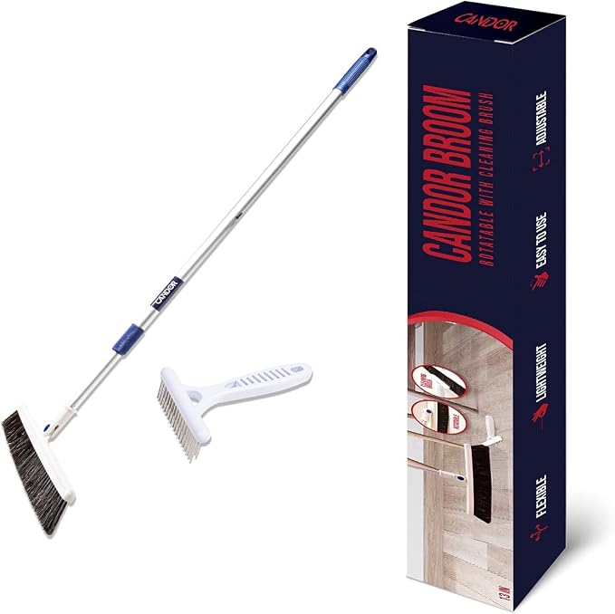 Candor Rotatable Push Broom | 63 Inch Long Lightweight Flexible Cleaning Brush - Image 8