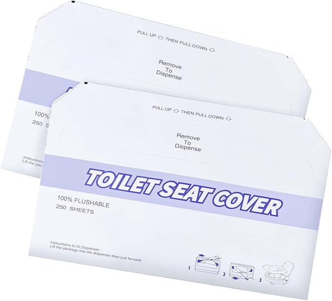 2 Pack Disposable Toilet Seat Covers Flushable Paper Toilet Seat Cover by KISEER