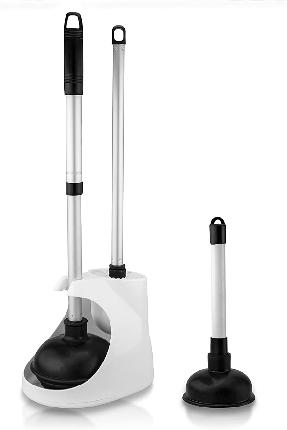 NEIKO 60168A Toilet Plunger Set, 4 Piece, Bonus Mini Sink & Drain Plunger by NeikoTools