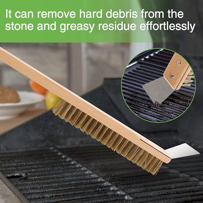 Lrui Pizza Oven Brush, Copper Wire Pizza Stone Cleaning Brush - Image 6