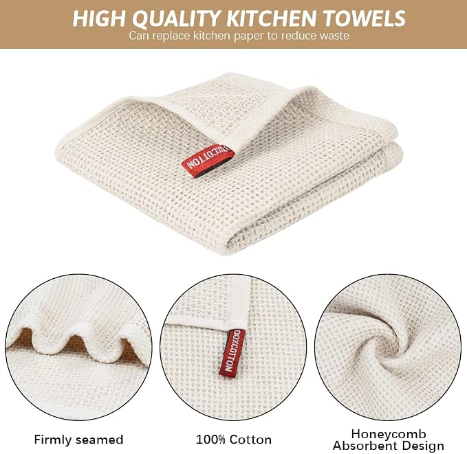 Nialnant 6 Pack Kitchen Hand Towels, 100% Cotton Dish Towels - Image 3