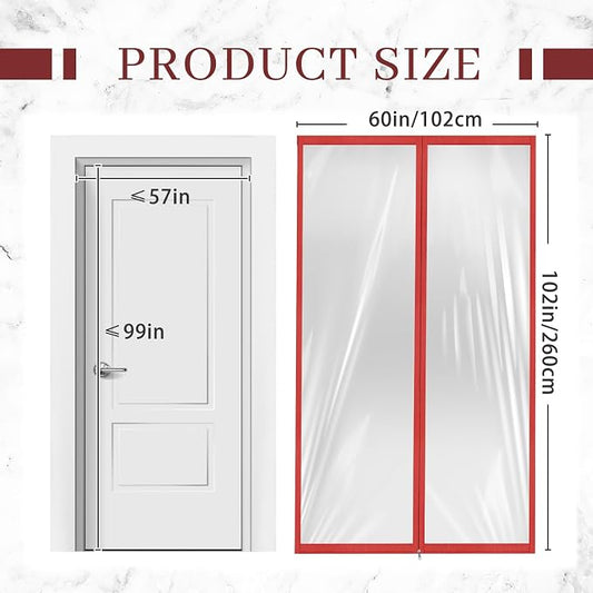 Amylove Zipper 60 x 102 Inch Dust Barrier Kit Red Edged Temporary Construction - Image 2