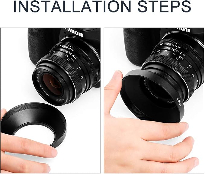 55mm Wide Angle Lens Hood, Universal Metal Lens Hood Sunshade - Image 6
