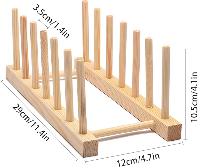 Kunovo Bamboo Dish Rack, Pot lid/Plate/Cutting Board Organizer - Image 5