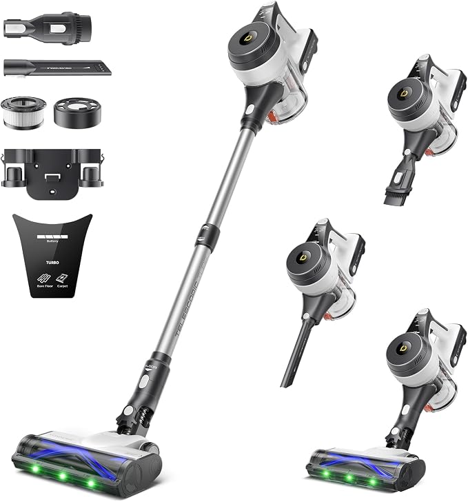 YONNDER Cordless Vacuum Cleaner, 48KPA/550W/65Mins Powerful Stick Vacuum by YONNDER