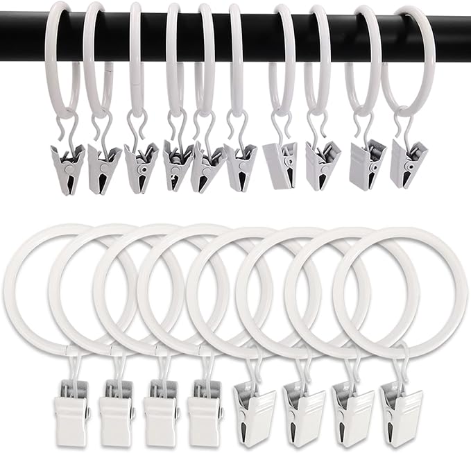 100 Pack Metal Curtain Rings by AMZSEVEN