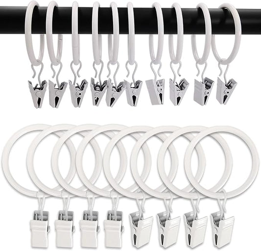 100 Pack Metal Curtain Rings by AMZSEVEN