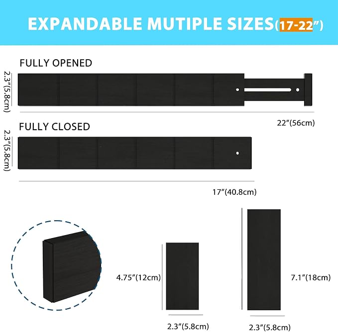 6 Pack Bamboo Drawer Dividers - Image 4