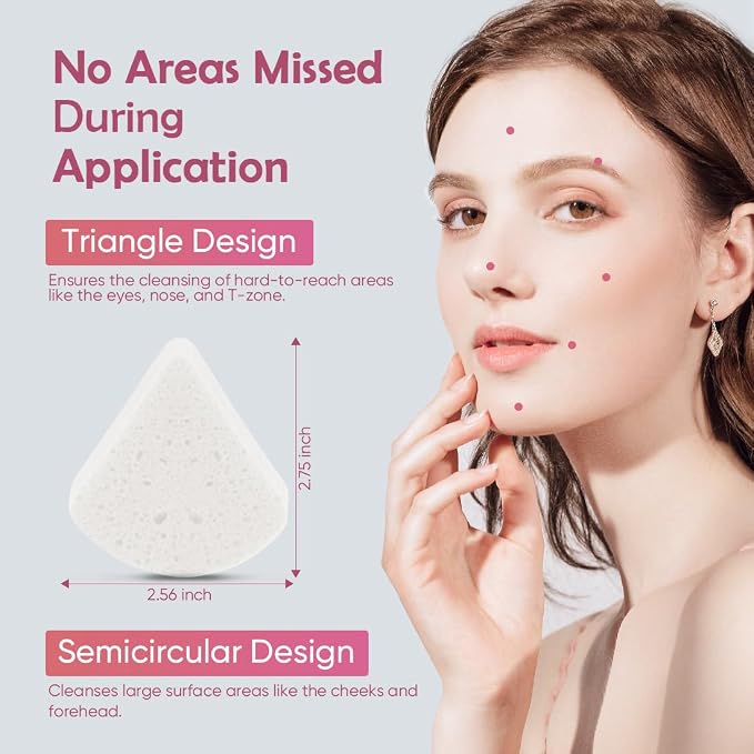 AIDEA 96Count Compressed Facial Sponges White, Reusable Makeup Remover Pads - Image 4