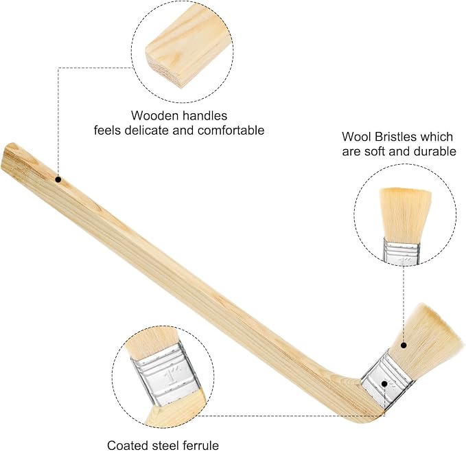HARFINGTON Paint Brush 2Pcs 1" Brush Width Soft Wool Variety Angled Bend - Image 4