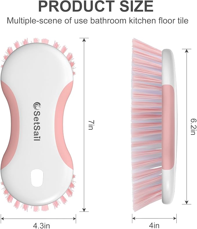 SetSail Multi-Purpose Scrub Brush of 2 Pack, Stiff Bristles Cleaning Brush - Image 2