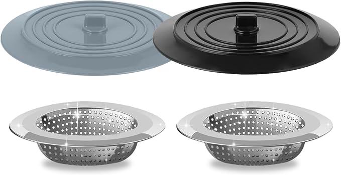 V-TOP Sink Strainer Stopper 4 Pack, Universal Silicone Kitchen Sink Drain by V-TOP