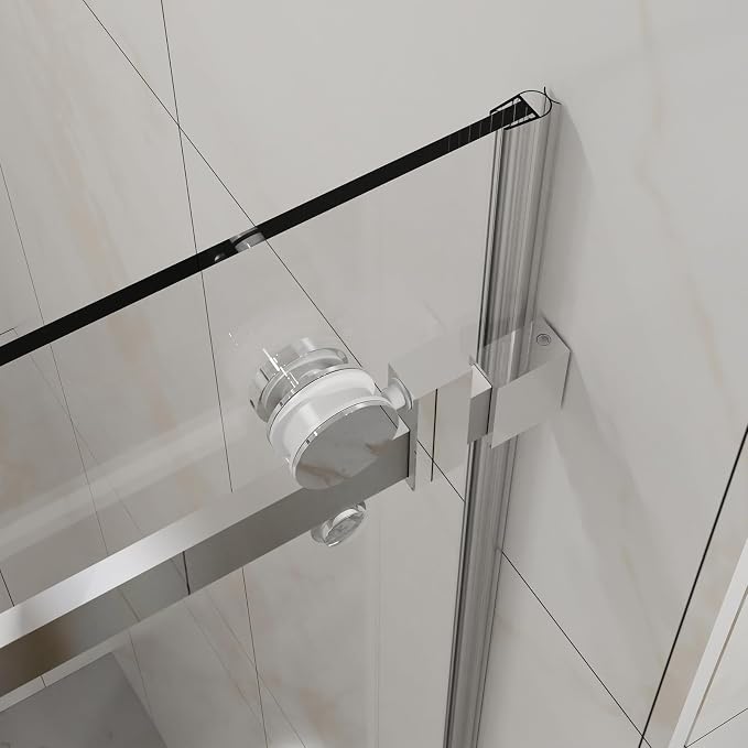 Frameless Sliding Bathtub Door 60" W x 58" H, 1/4" Clear Tempered Glass - Image 8