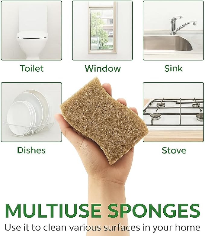 UCCO Eco Friendly Biodegradable Kitchen Sponges 12 Pack – Natural Compostable - Image 5