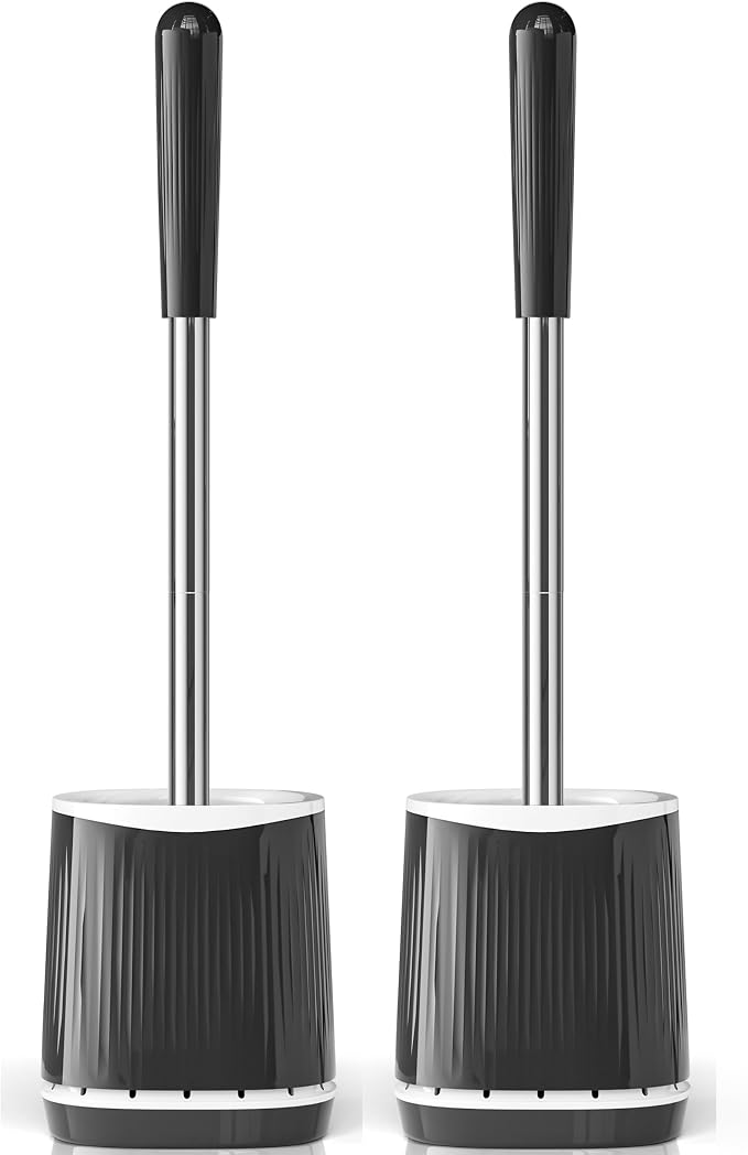 TRENTI Toilet Brush and Holder Set, Ventilated Holder, Compact Toilet Brush Set by TRENTI
