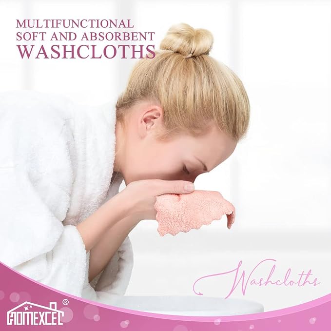 HOMEXCEL Premium Makeup Remover Cloth 24 Pack, Reusable Super Soft 7 x 7 Inch - Image 6