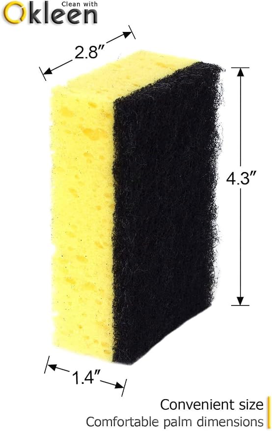 Yellow Multi Use Scrub Sponge. Made in Europe. Large Pack of 18. 4.3x2.8x1.4 - Image 5