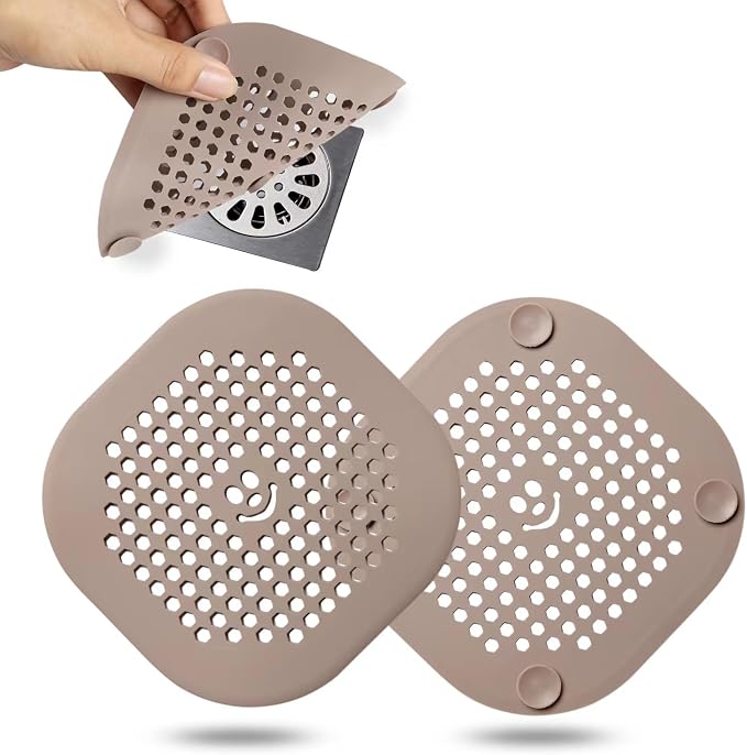 2 Pack Drain Hair Catcher Silicone Shower Drain Protector Sink Drain Strainer by Couidlmakeslifecolorful