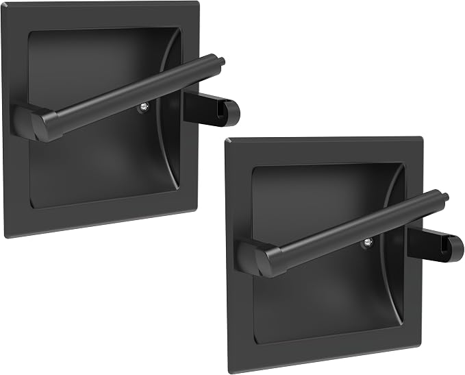 Toilet Paper Holder 2 Pack, Recessed Pivoting Toilet Paper Holder Wall Mount by WZKALY