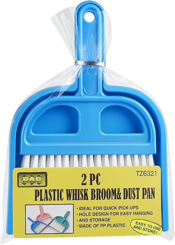 DAB 6" x 5" Mini Whisk Broom and Dustpan | Dustpan & 8.5" Broom | Vibrant Green - Image 3