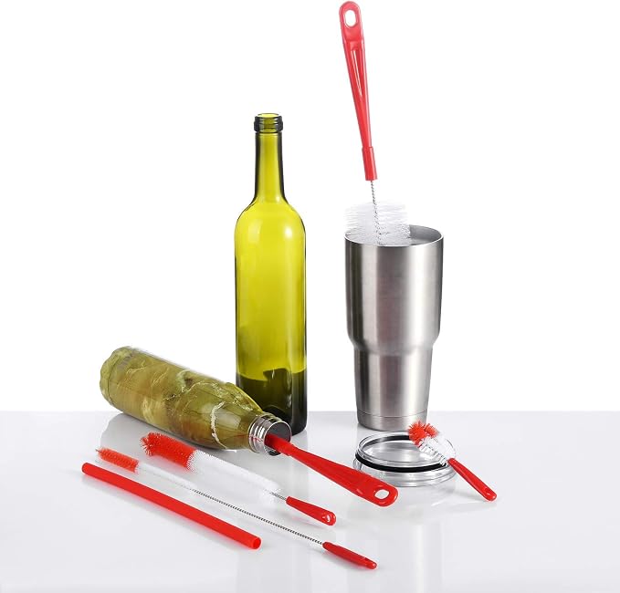 ALINK 8-Pack Red Bottle Brush Cleaner Set - Image 8