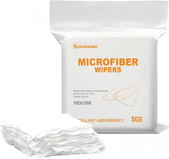 Microfiber Wipes 6"x6" Superfine Lint Free Cloths Cleaning and Drying Cloths by Synvicovan