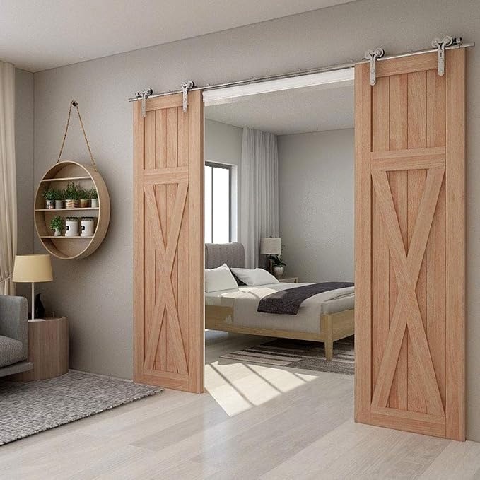 TSMST 6FT Sliding Barn Door Hardware Kit, Stainless Steel Heavy Duty Sturdy - Image 2