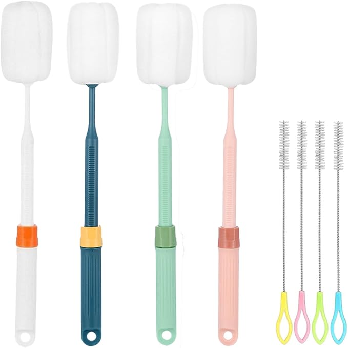 Dishwashing Foam Sponges Brush Telescopic Long Handle Scrubbing Brushes by Unknown