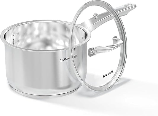 SUNHOUSE – 3 Quarts Stainless Steel Sauce Pan by SUNHOUSE