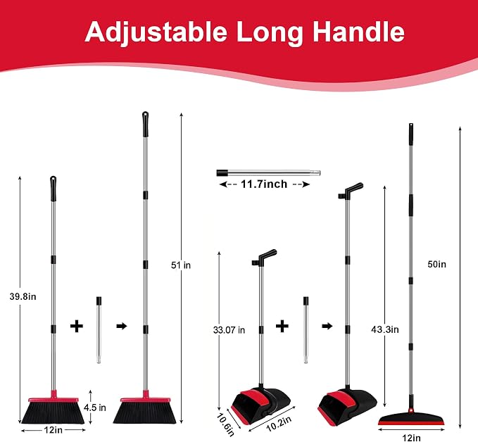 Broom with Dustpan Combo Set and Silicone Air Broom Kit - Image 2