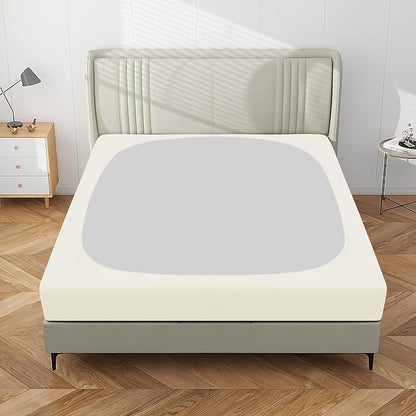 PureFit Stretchy Box Spring Cover Twin - Elastic Fitted Box Spring Wrap Around 4 Sides, Wrinkle & Fading Resistant Fits Twin Size Beds, Ivory