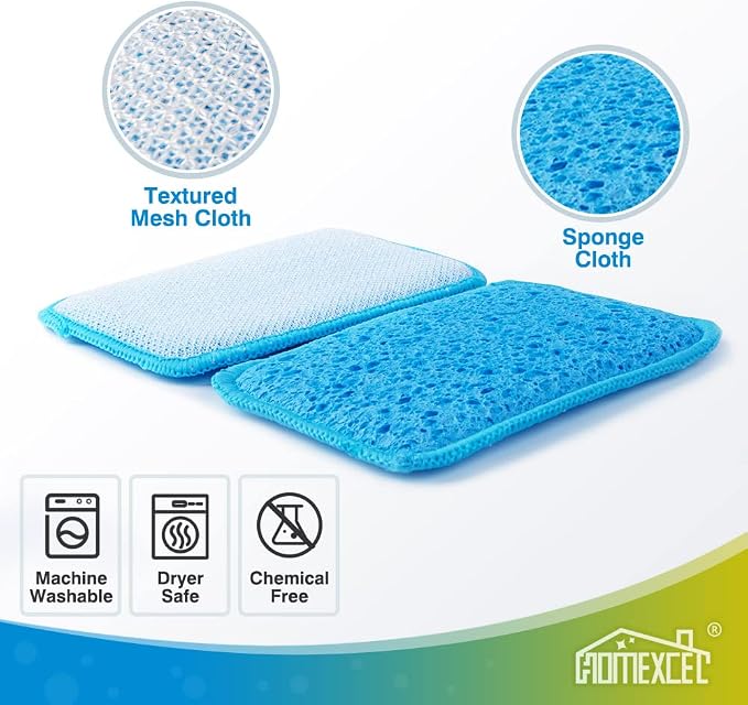 HOMEXCEL 12 Pack Scrub & Wipe Cloths, Dual-Sided Sponges - Image 3