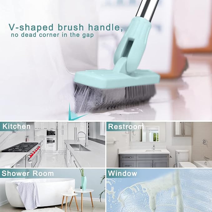 Affogato Floor Scrub Brush Bathroom Long Handle Bathtub Push Broom Shower Tile - Image 4
