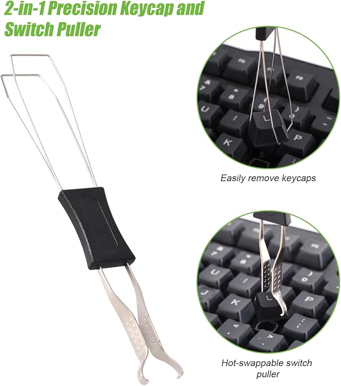 6pcs Keyboard Cleaning Kit, Stainless Steel Keycap Puller & Anti Static Dust - Image 2