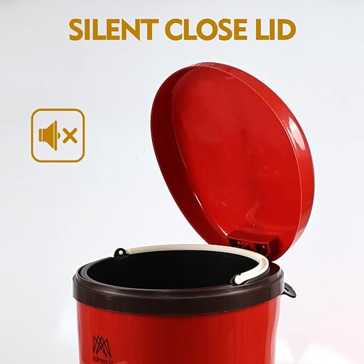 Round Trash Can with Soft-Close Foot Pedal, 2 Gallon Waste Bin with Lid - Image 4