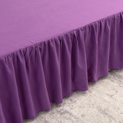 Bed Skirt King Size Ruffled Bed Skirt with Split Corners, King Bed Skirt 14 Inch Drop, King Size Bed Skirt Grape for Ruffled Bed Skirt with Split Corners, Bed Skirt King Size