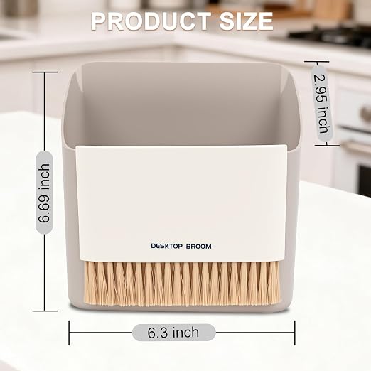 Mini Trash Can Broom Dustpan: Small Hanging Garbage Lint Bin - Image 3