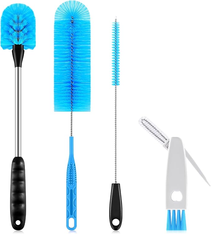 Bottle Brush Set with Straw Cleaner Brush and 3 in 1 Cup Lid Cleaning Brush by Unknown