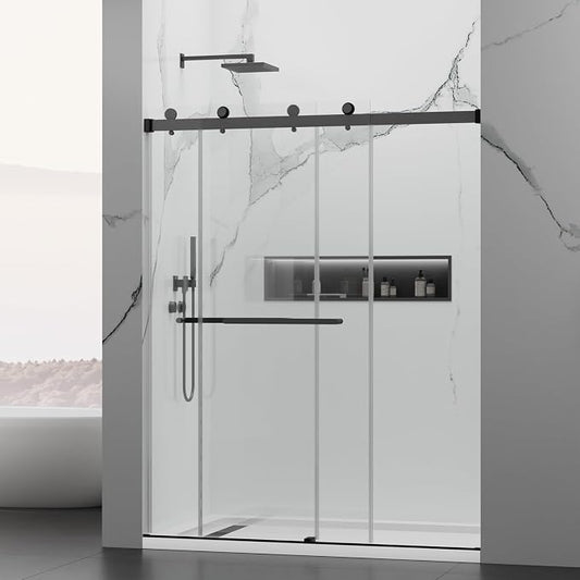 56-60 in. W x 76 in. H Double Sliding Frameless Shower Door, 5/16" Tempered - Image 2