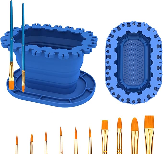 Paint Brush Cleaner Rinse Cup, Foldable Brushes Holder & Brush Cleaning Cup by SUWARMN