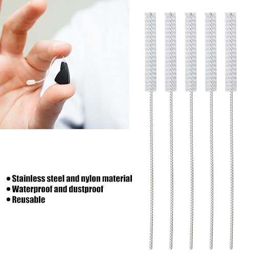 10 Pcs Hearing Aid Vent Tube Cleaning Brush, Professional Nylon Hair Hearing - Image 5