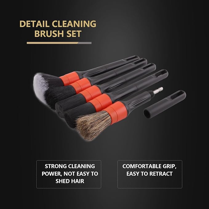 Car Drill Brush, Drill Brush Attachment SPTA 5Pcs Detachable Car Care Detailing - Image 3