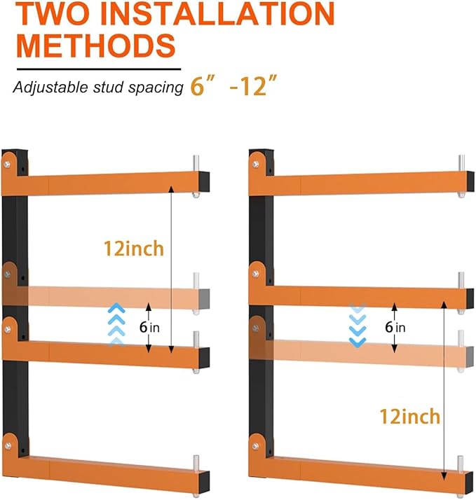Lumber Rack Heavy Duty Wood Racks Wall Mount Folding Lumber Storage Racks - Image 3