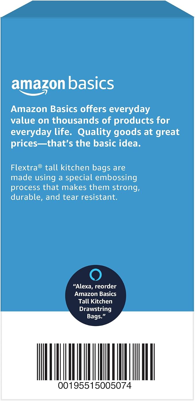 Amazon Basics Flextra Tall Kitchen Drawstring Trash Bags, 13 Gallon - Image 6
